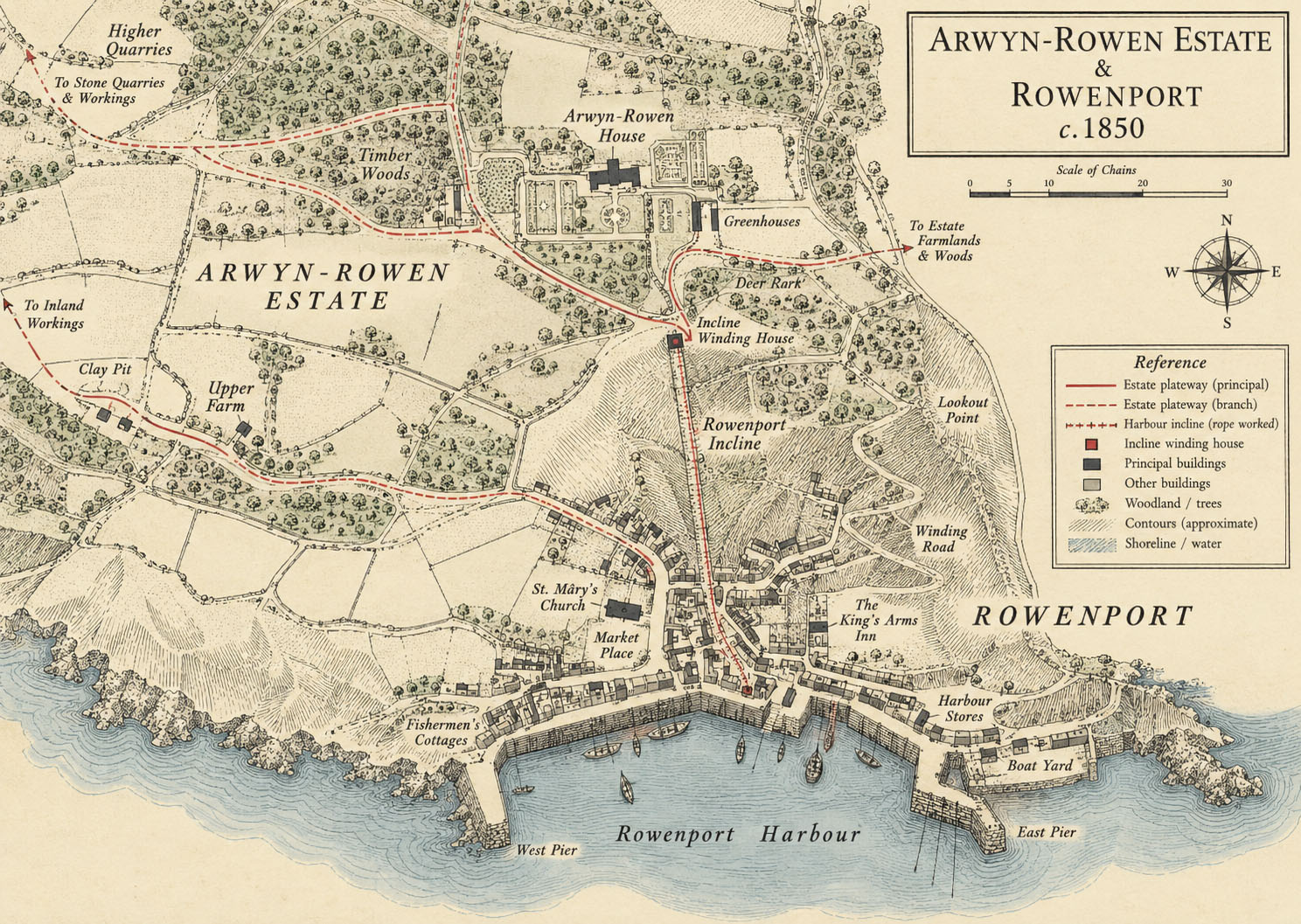 Vintage Rowenport Estate Map fullsize
